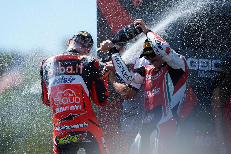 In SBK you get up close to the action, meet riders, join in the celebrations!