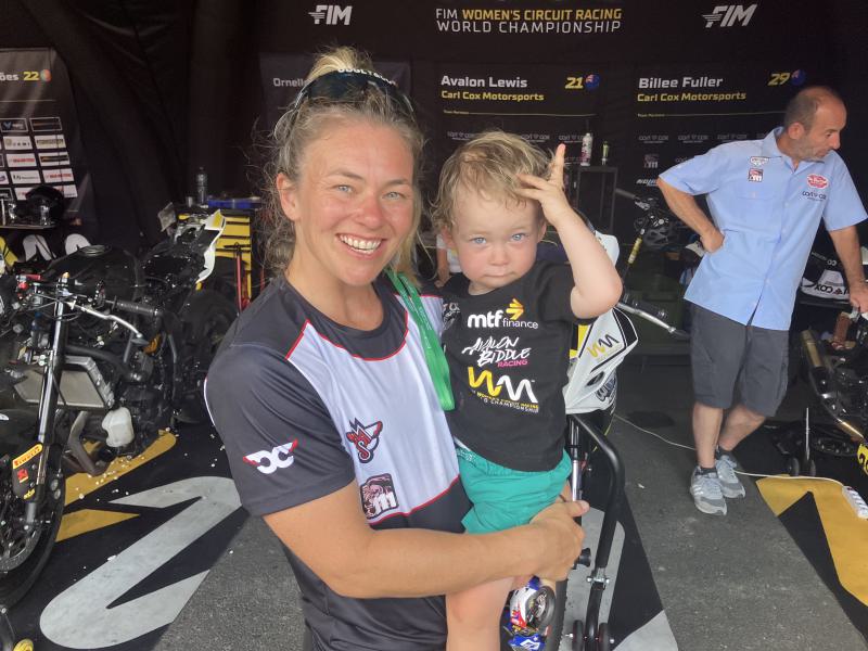 Avalon Lewis (nee Biddle) with her protoge racer Nash