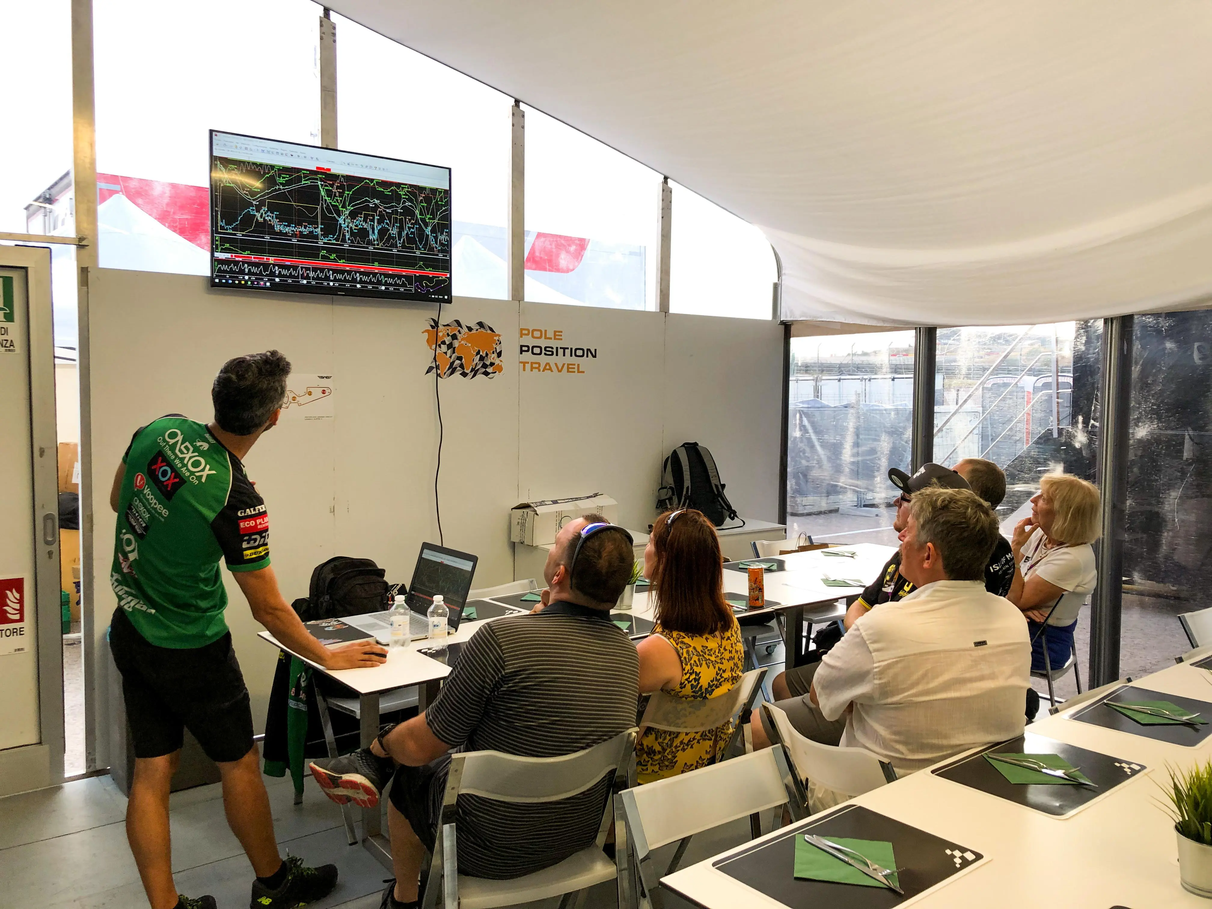 Talk from chief mechanic of Moto2 team showing us how to read the telemetry data