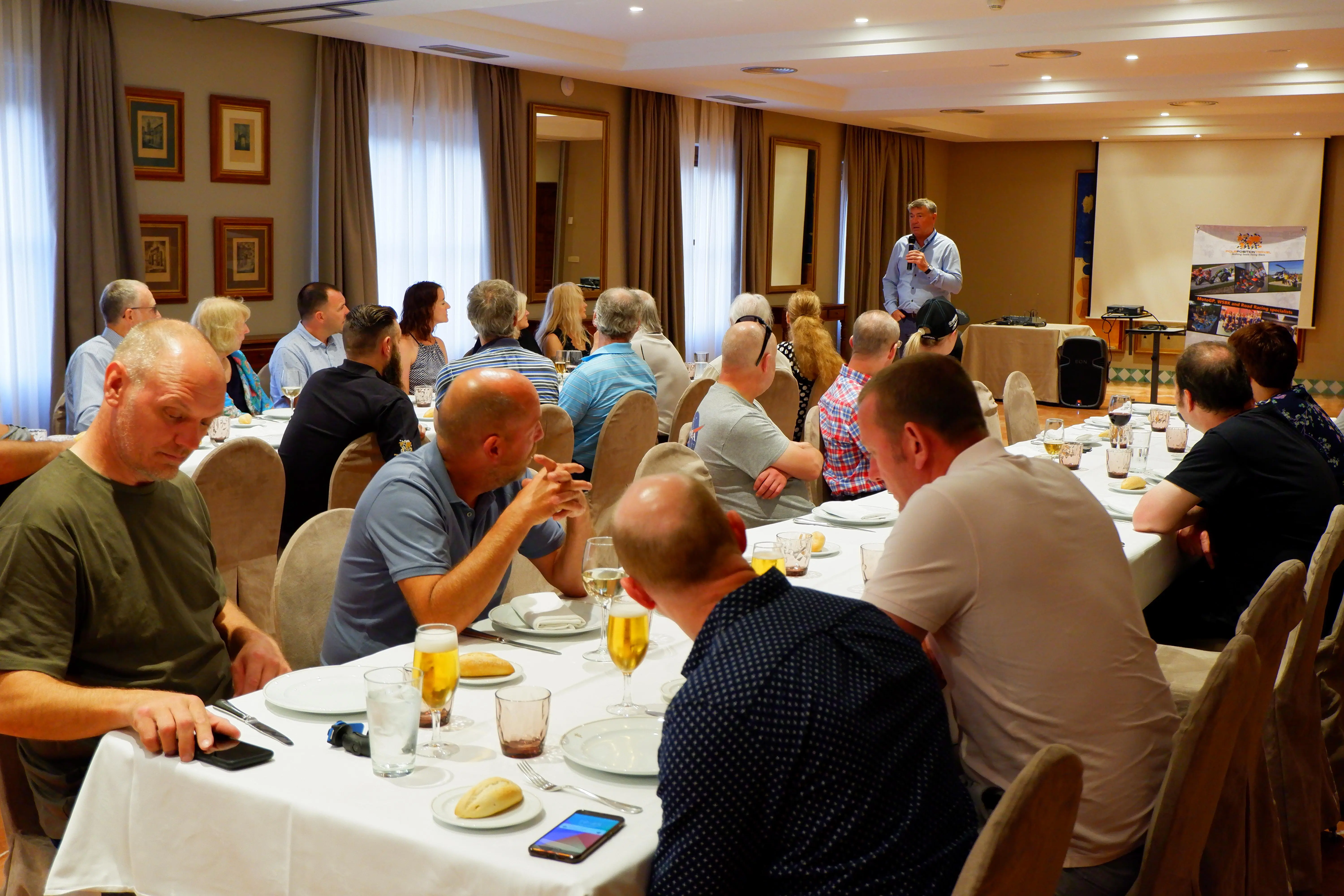 Our dinner at the castle featured TT, SBK and MotoGP ace Roger Burnett