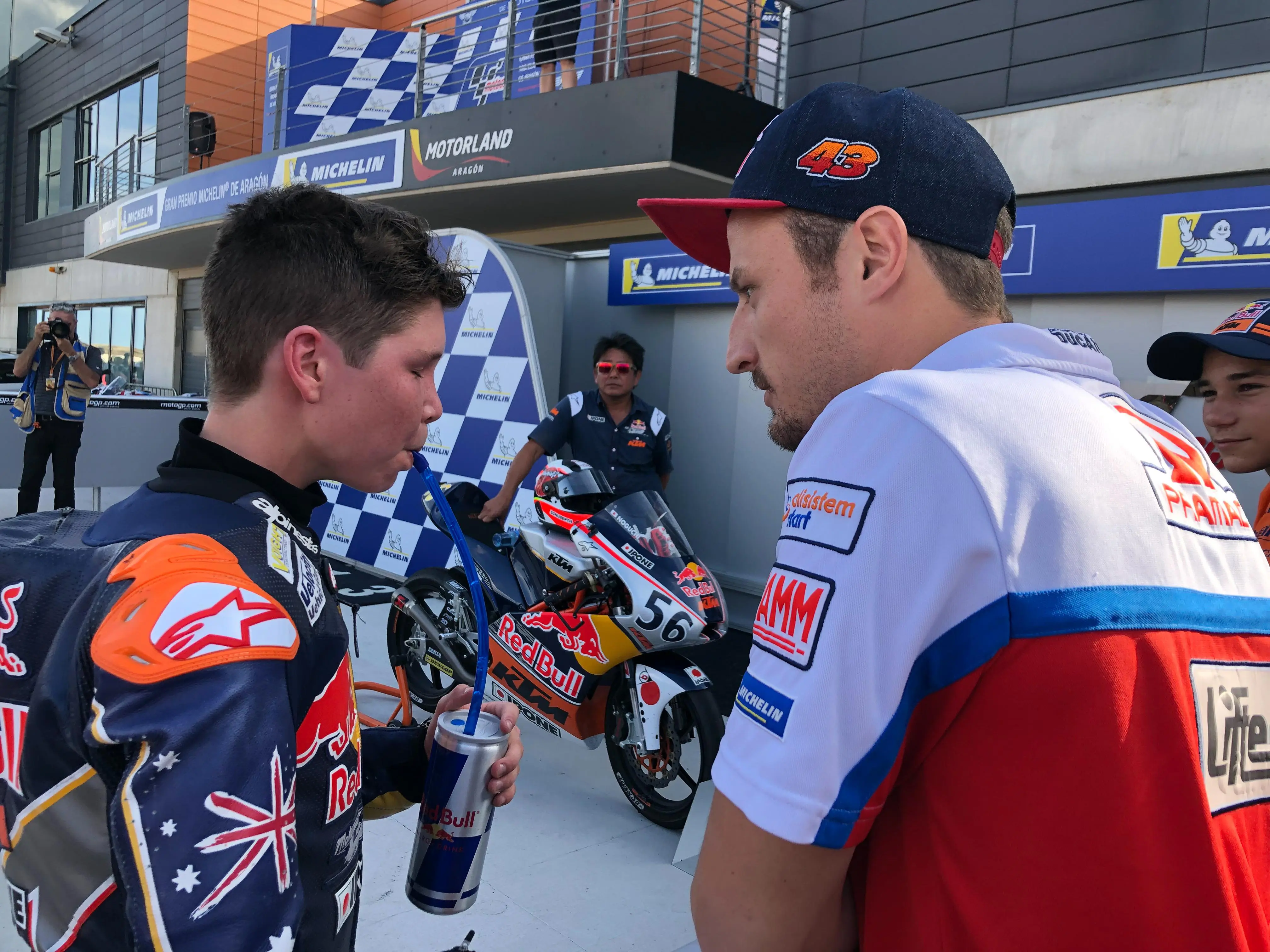 Our sponsored rider Billy van Eerde gets advice from his mentor Jack Miller