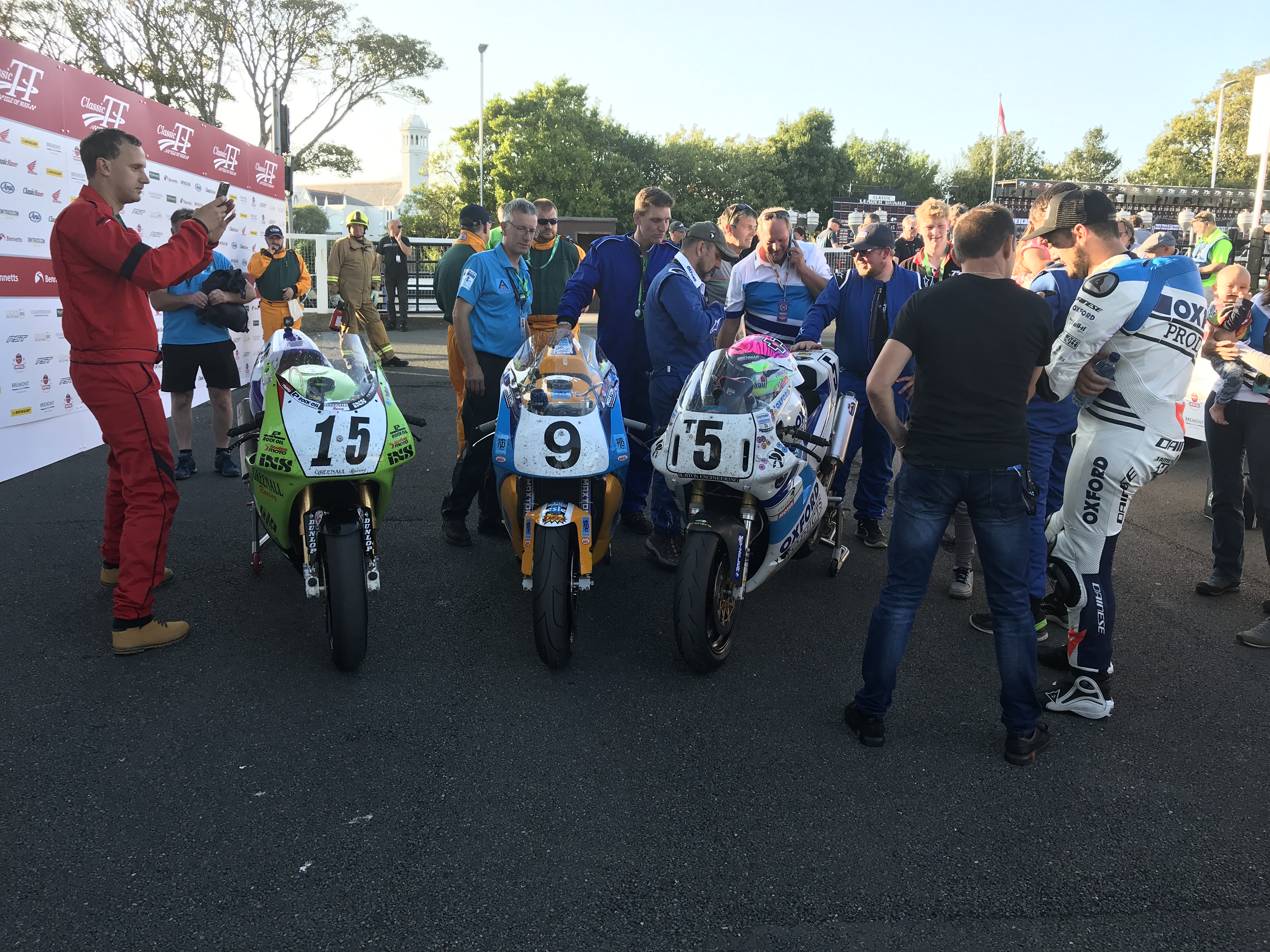 Superbikes in the winners enclosure (accessible by VIP Platinum guests)