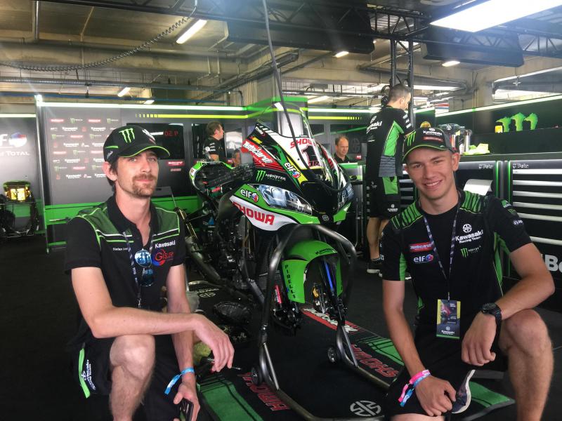 As guests of Kawasaki,we get right inside the garage!