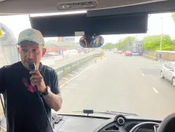 On 4/Jun/26 we take our guests on a rainy coach lap of the TT course, narrated by Czech rider Michal 