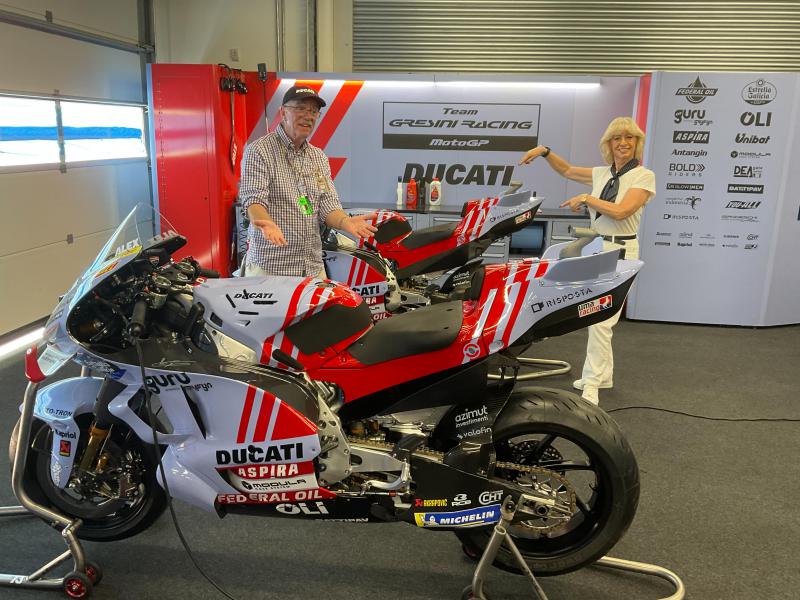 Private tour of the Gresini MotoGP team garage