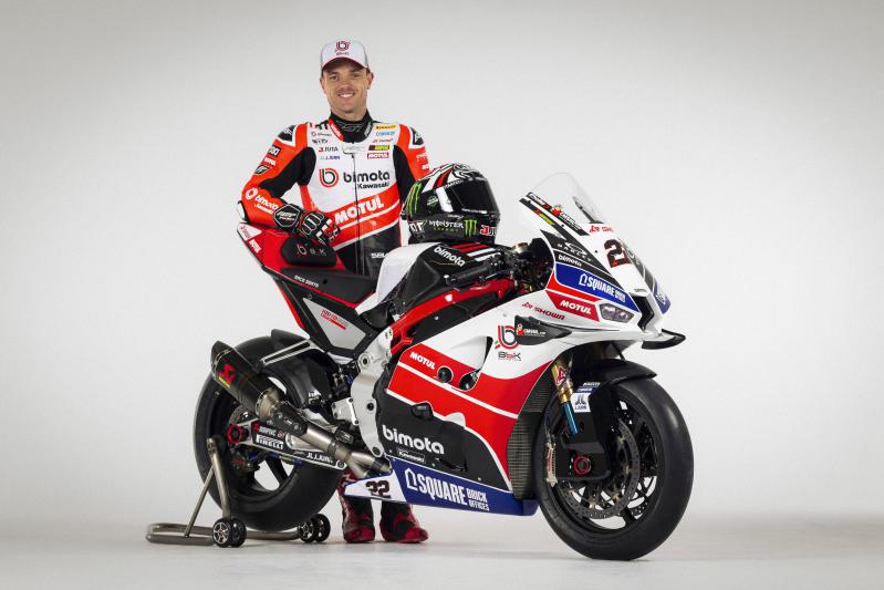 Alex Lowes shows off the stunning new Bimota livery