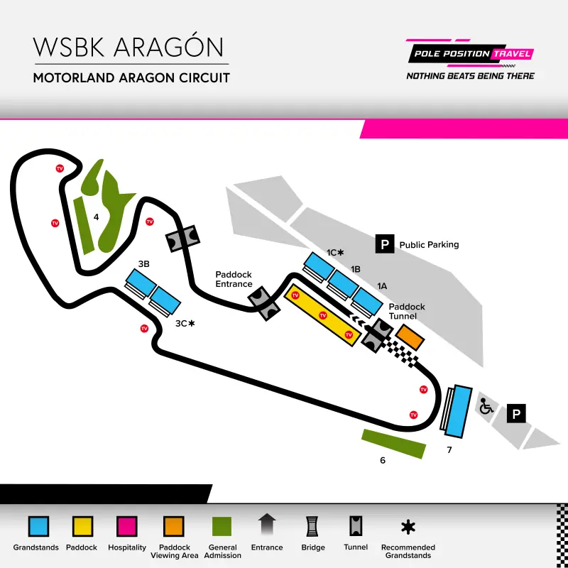 WSBK Aragon 2026 Circuit orientation diagramme