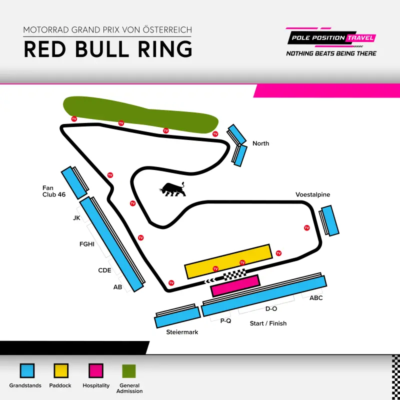 Motorrad Grand Prix von Österreich 2026 Circuit orientation diagramme