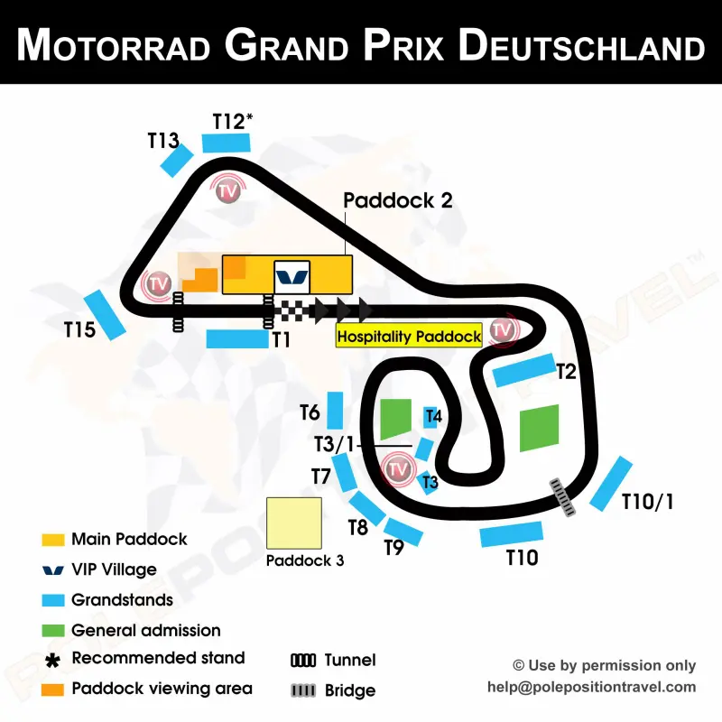 Motorrad Grand Prix Deutschland 2026 Circuit orientation diagramme