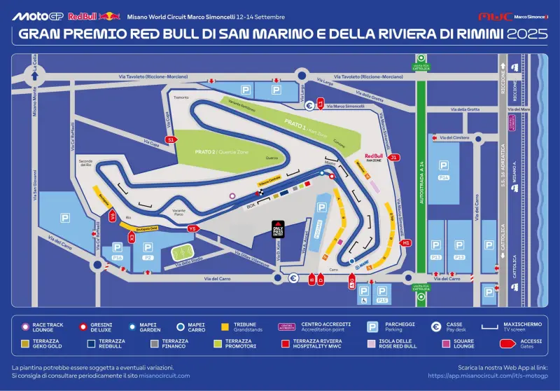 World Ducati Week 2026 Circuit orientation diagramme