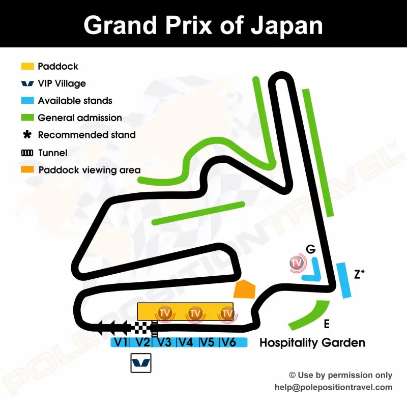 Grand Prix of Japan 2026 Circuit orientation diagramme