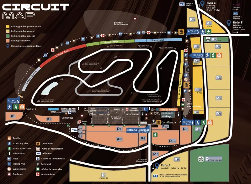 Gran Premio de la Comunitat Valencia 2026 Circuit orientation diagramme